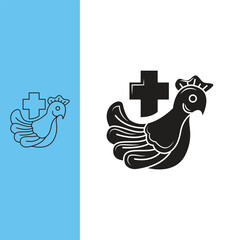 dove logo, above which there is a cross. monoline style and silhouette stylish.