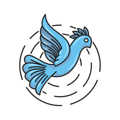 dove logo, flying flapping its wings. logo modern sign template. solid color style.