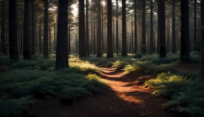 Fototapeta premium Morning in a pine forest