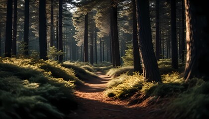 Obraz premium Morning in a pine forest