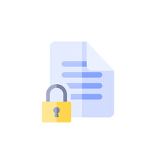 vector document lock icon in flat design