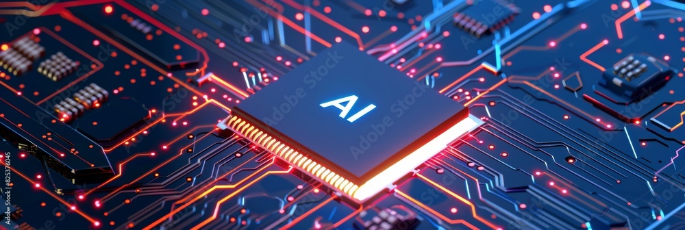 Aufkleber advanced microchip for ai applications and innovations