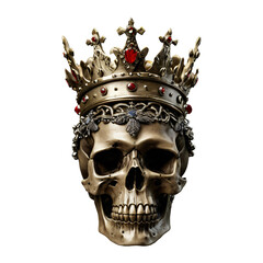 human skull wearing a crown