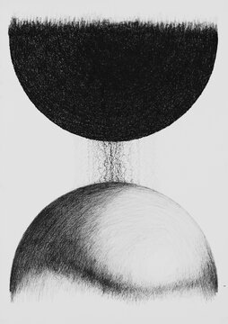 An abstract pencil and ink drawing