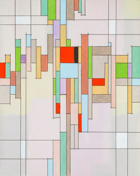 A geometric abstract painting.