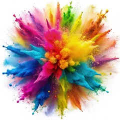 Vibrant Explosion of Colored Powder. Generative AI