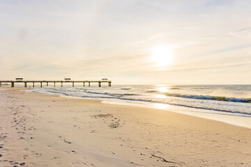 Pier in Gulf Shores, Alabama, during a beautiful sunset