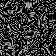 Abstract seamless pattern with topographic texture - hand drawn vector illustration.