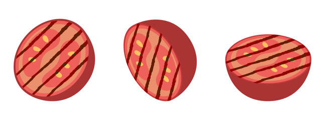 Grilled tomatoes - hand drawn vector illustration.