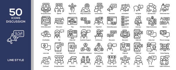 Discussion icon pack line Style