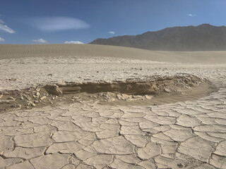 Mesquite Flat Sand Dunes in Death Valley during a sand storm caused by high winds