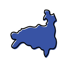 Loja state map in red color vector.