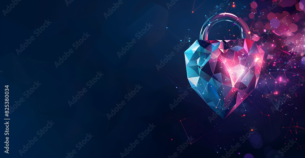Poster abstract background with a lock