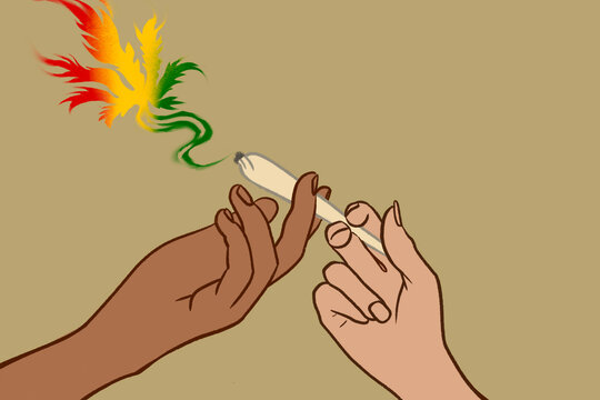 Marijuana smoking concept