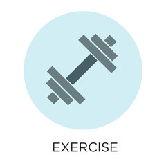Exercise vector icon with weights or dumbbells, flat style illustration