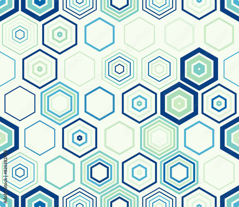 Poster honeycomb mosaic background. geometric shapes of varied style and color. large hexagon shapes. tilea
