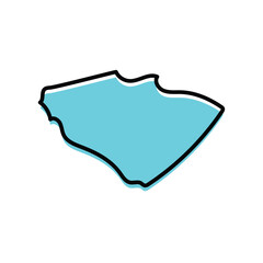 Pastaza state map in blue color vector.