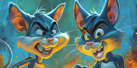 free vector many cute animals in bamboo forest tom and jerry
