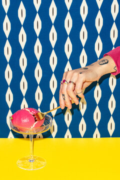 An eccentric still life on the theme of confectionery art