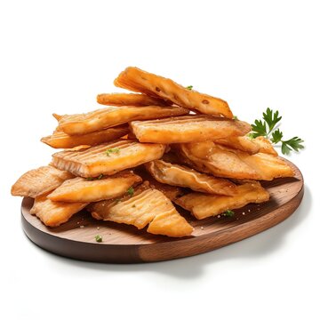 isca de peixe, brazilian snack isolated on white background
