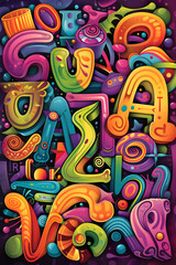 Creative Alphabet Art: Colorful and Imaginative Typography Designs for Educational and Decorative Use