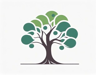 tree icon, vector image on white background, logo