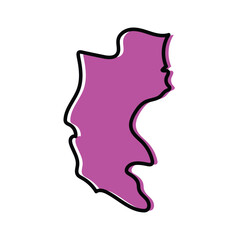 The Santa marta State of the Columbia map illustration.