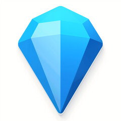 Diamond Icon in Sapphire Blue Gradient Minimalist Neumorphism Style