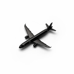 Plane Icon in Jet Black Gradient Minimalist Neumorphism Style