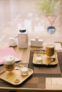 Coffee served on trays