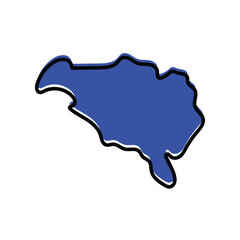 The Ombella-M'poko state of the Central African Republic map illustration.