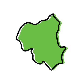 The Ouham-Pende state of the Central African Republic map illustration.