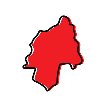 The Ouaka state of the Central African Republic map illustration.