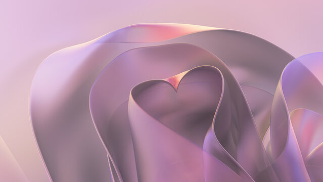 Transparent 3D abstract shapes in soft pastel colors