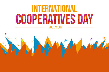 International cooperatives day , current greeting with a white background, concept of unity, typography in blue and orange tones