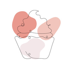 Bakery cupcake outline drawing design illustration