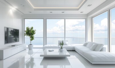 Modern white minimalistic lounge