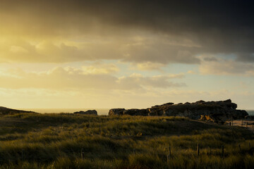 Landscape featuring dramatic stormy sky