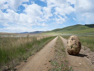 Lonely Spud: The Tale of an Isolated Idaho Potato in 4:3 Aspect Ratio