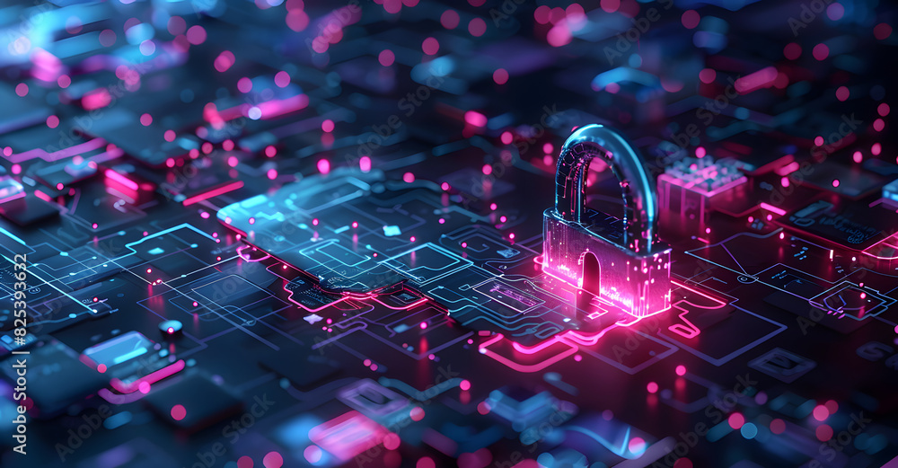 Poster abstract background with a lock