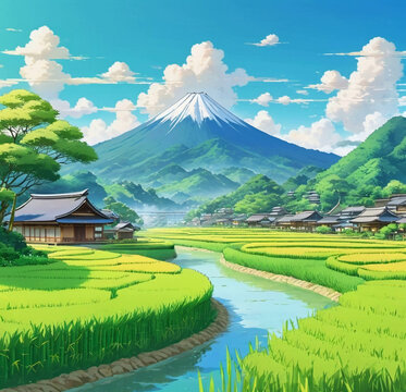良助作『田舎図』25号 大作 日本画 田園風景 良助作『田舎図』25号 大作 日本画 田園風景 の通販 by じりき