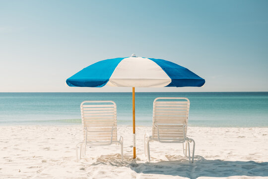 Beach Umbrella on Summer Beach