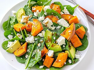 Wholesome Goodness: Avocado and Sweet Potato Salad with Feta Cheese