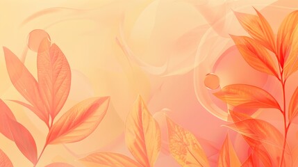 Soft Autumn Leaves Background with Gentle Pastel Colors and Subtle Gradient Effects Evoking a Cozy Feeling. Background with copy space. 