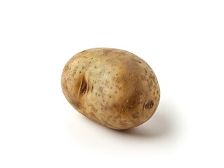 Fototapeta premium Adorable Baby Potato Alone in the Spotlight on White Background - AR 4:3