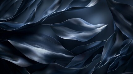 Obraz premium Flowing abstract blue waves, creating a sense of motion, depth, and tranquility in the image. Background with copy space. 