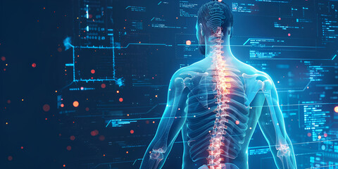 Back Pain Backache Human Spine Xray Anatomy Emphasizing the Spine Bones and Potential injuries