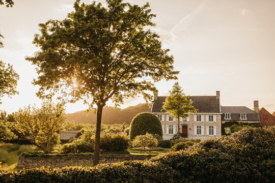 Countryside villa by sunset