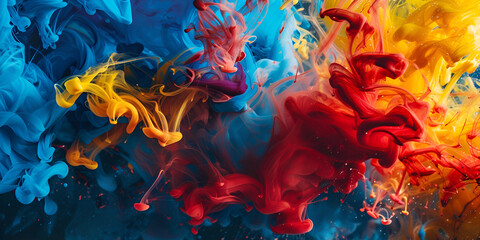 Explosive symphony of brilliant hues defying conventions to create a breathtaking abstract masterpiece