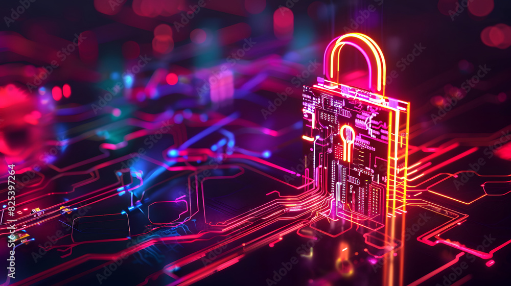 Aufkleber abstract background with a lock